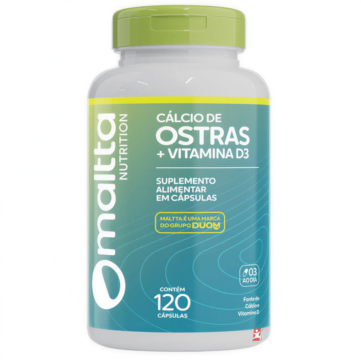 Kit 2 Cálcio De Ostras + Vitamina D3 Maltta Nutrition 120 Cápsulas