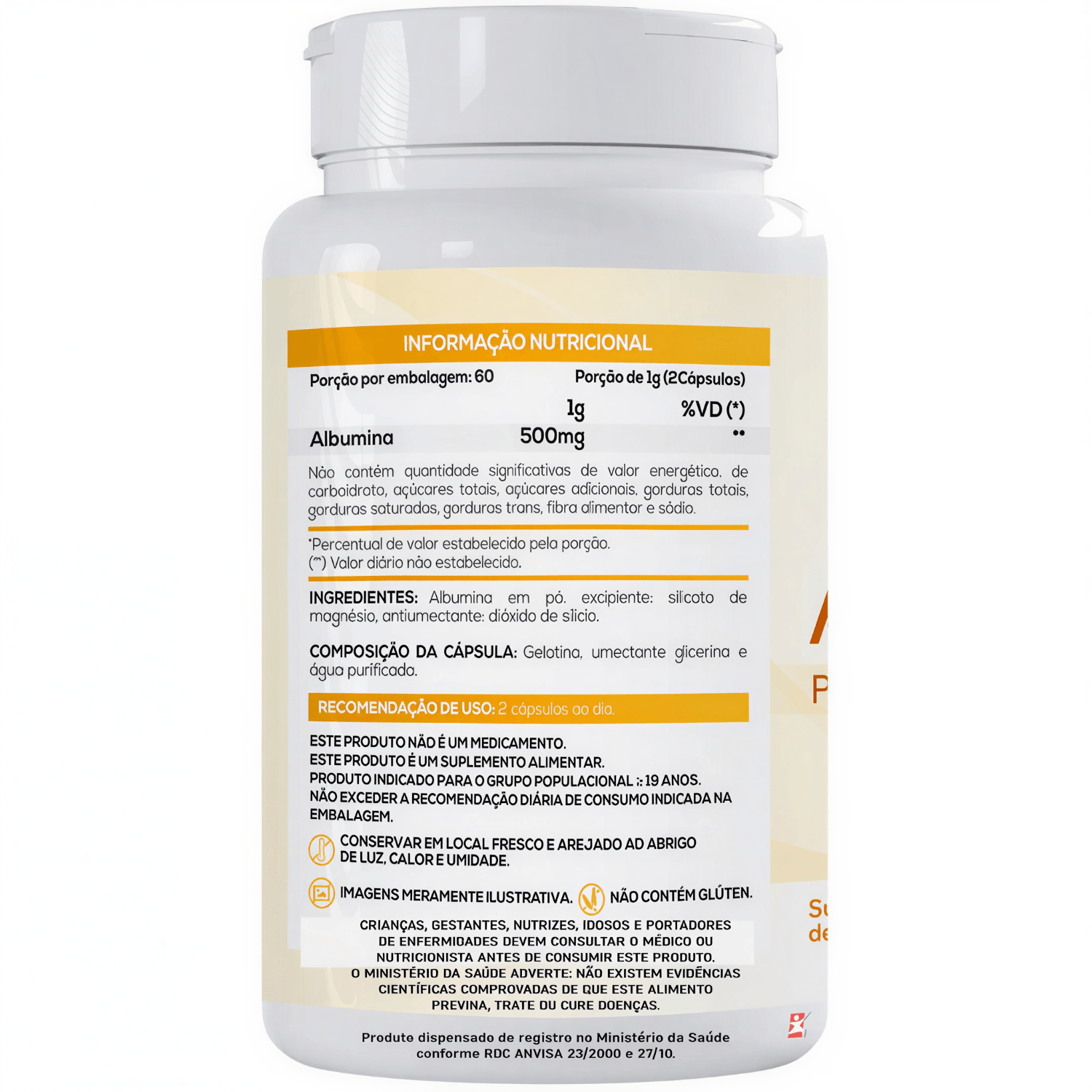 Albumina Proteina Da Clara Do Ovo Bionutri 120 Cápsulas