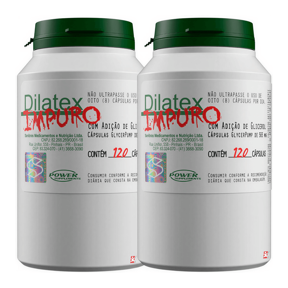 Kit 2 Dilatex Impuro Glycepump Power Supplements 120 Cápsulas