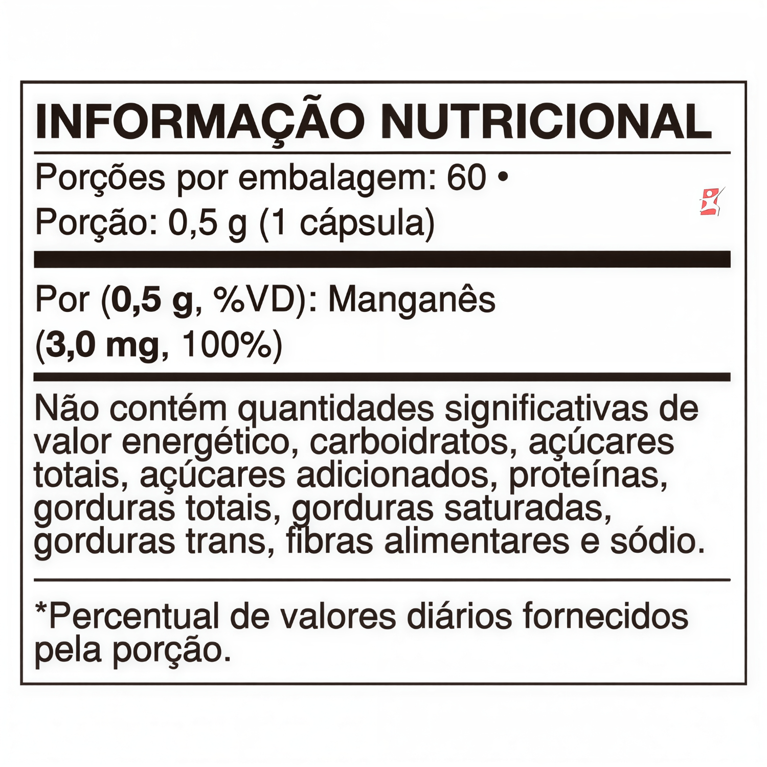 Manganês 3mg Antioxidante Videira7 60 Cápsulas