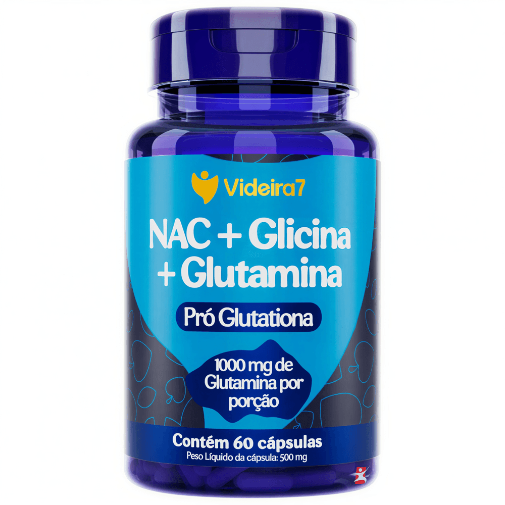 Nac + Glicina + Glutamina Pró Glutationa Videira7 60 Cápsulas