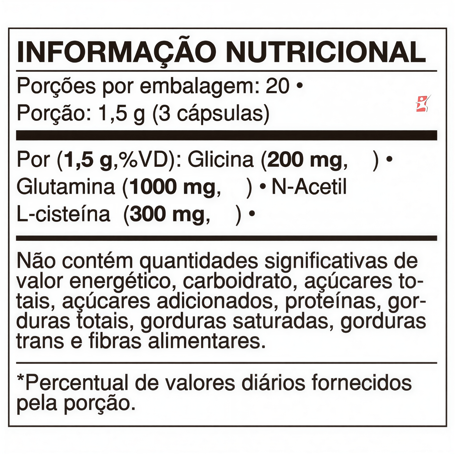 Nac + Glicina + Glutamina Pró Glutationa Videira7 60 Cápsulas