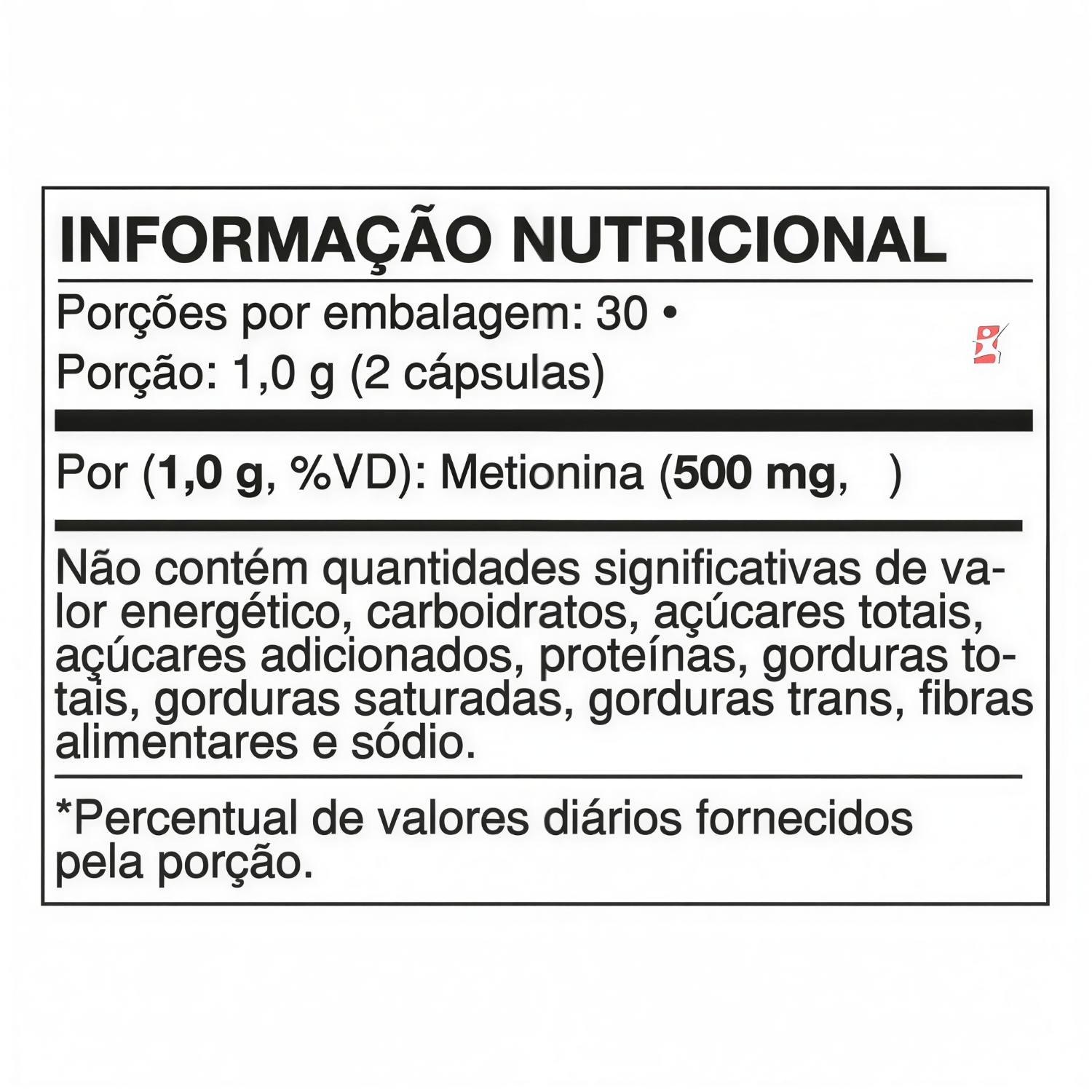 L-Metionina V7 Energy 500mg 60 Cápsulas