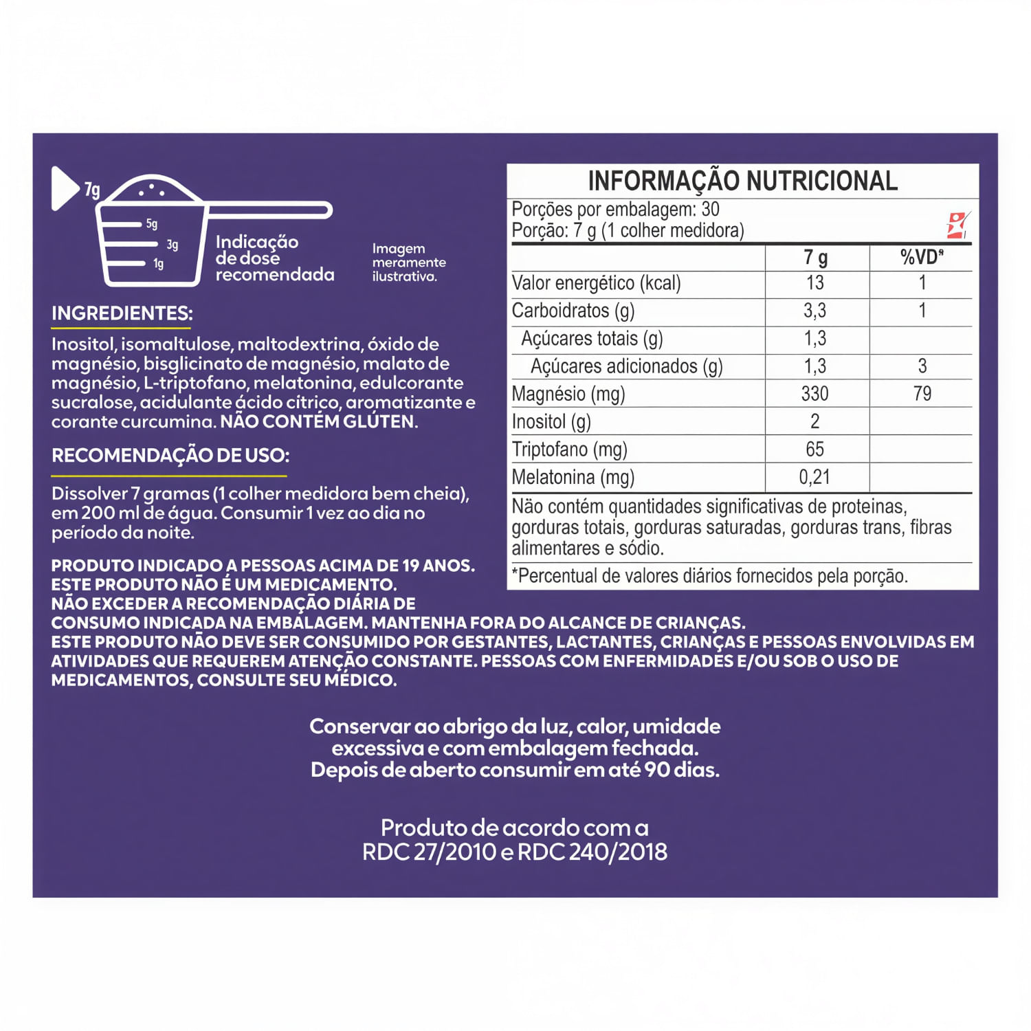 3 Magnésios + Inositol Maltta Nutrition Maracujá 210g