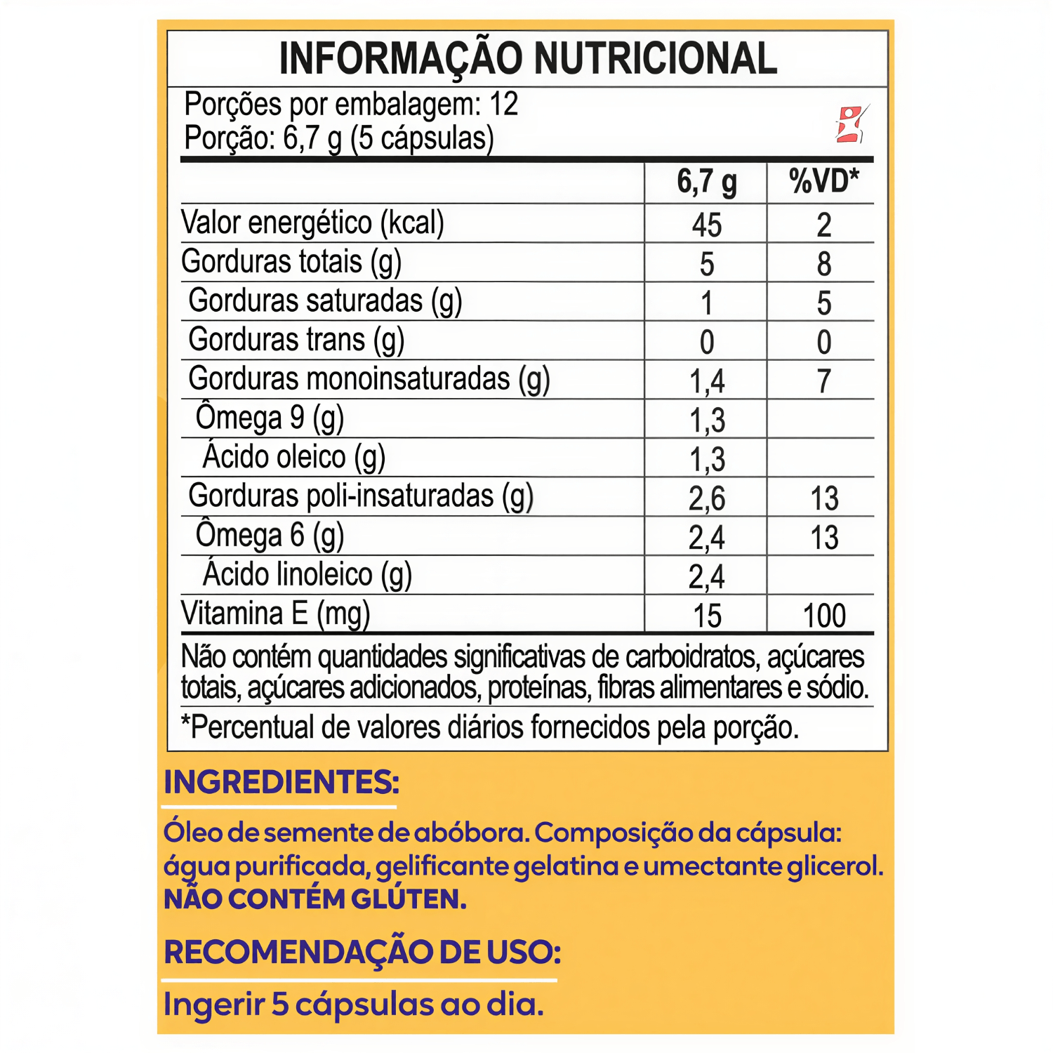 Óleo De Semente De Abóbora Maltta Nutrition 60 Cápsulas