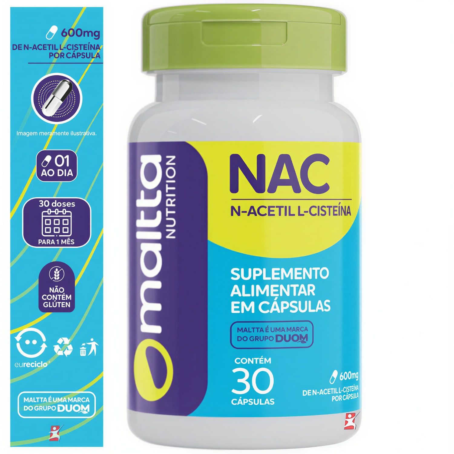 NAC N-acetil L-cisteína Maltta Nutrition 30 Cápsulas
