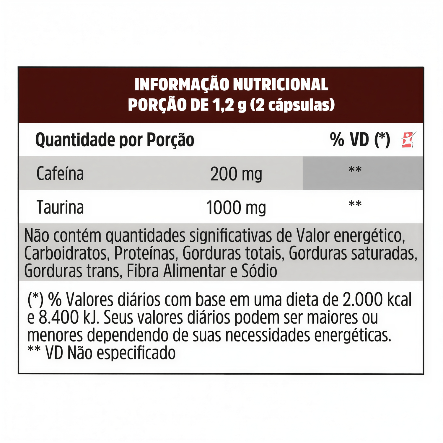 Cafeina + Taurina Videira7 120 Cápsulas