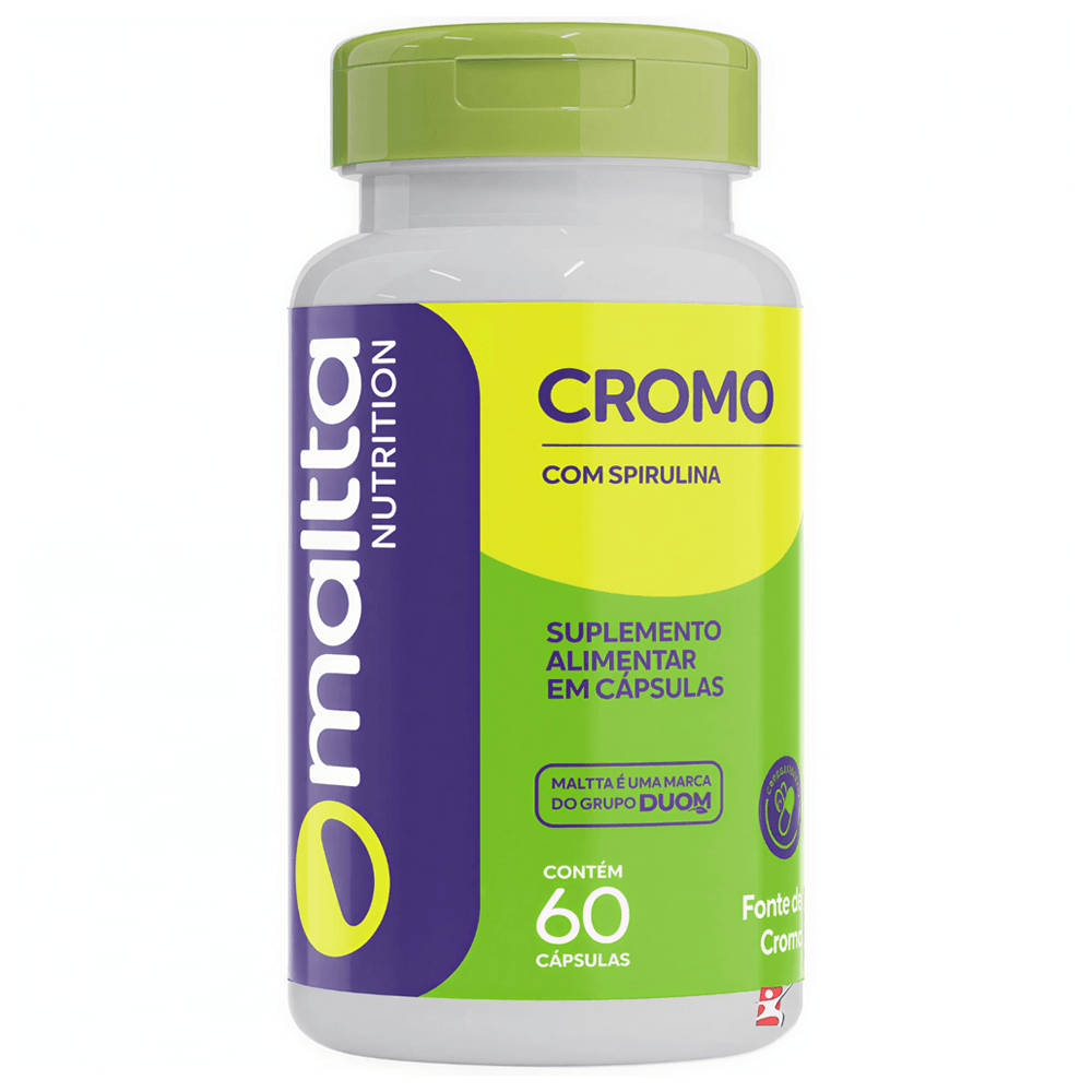 Cromo Com Spirulina Maltta Nutrition 60 Cápsulas Veganas