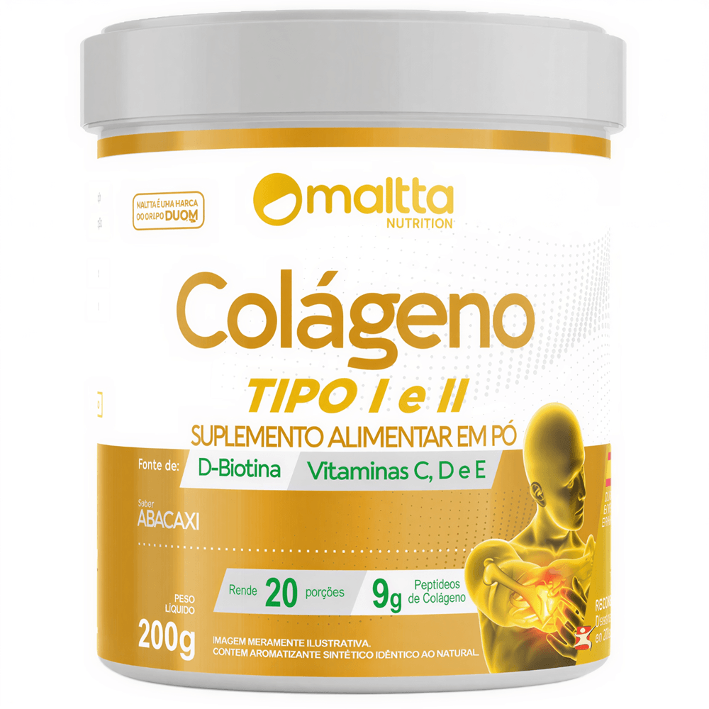 Colágeno Tipo 1 E 2 Maltta Nutrition Abacaxi 200g