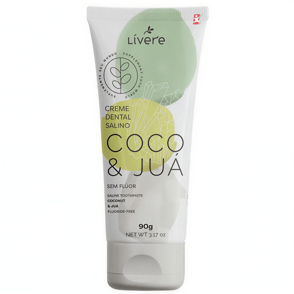 Creme Dental Salino Coco E Juá Sem Fluor Lívere 90g