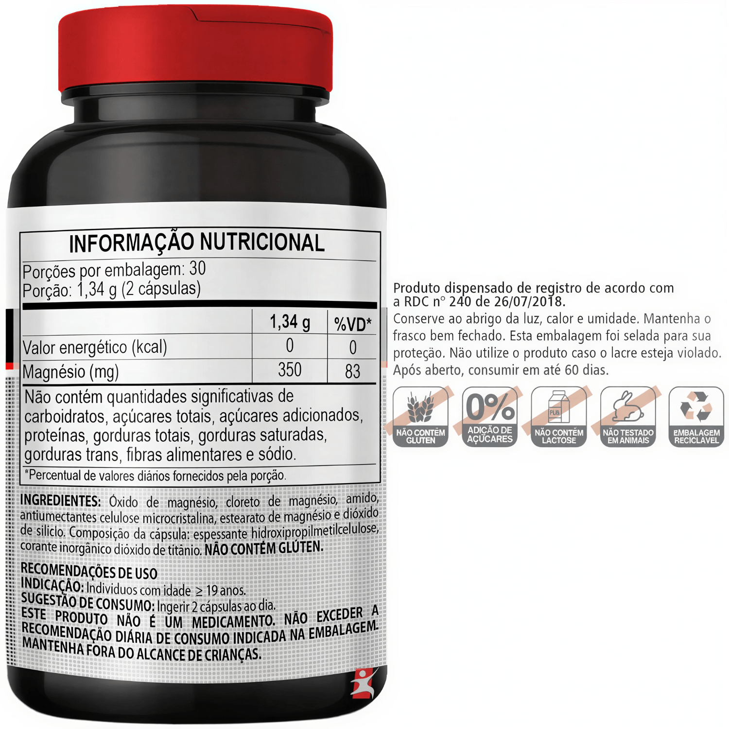 Cloreto De Magnésio Pa Vegano Concentrado Clinicmais 60 Cápsulas