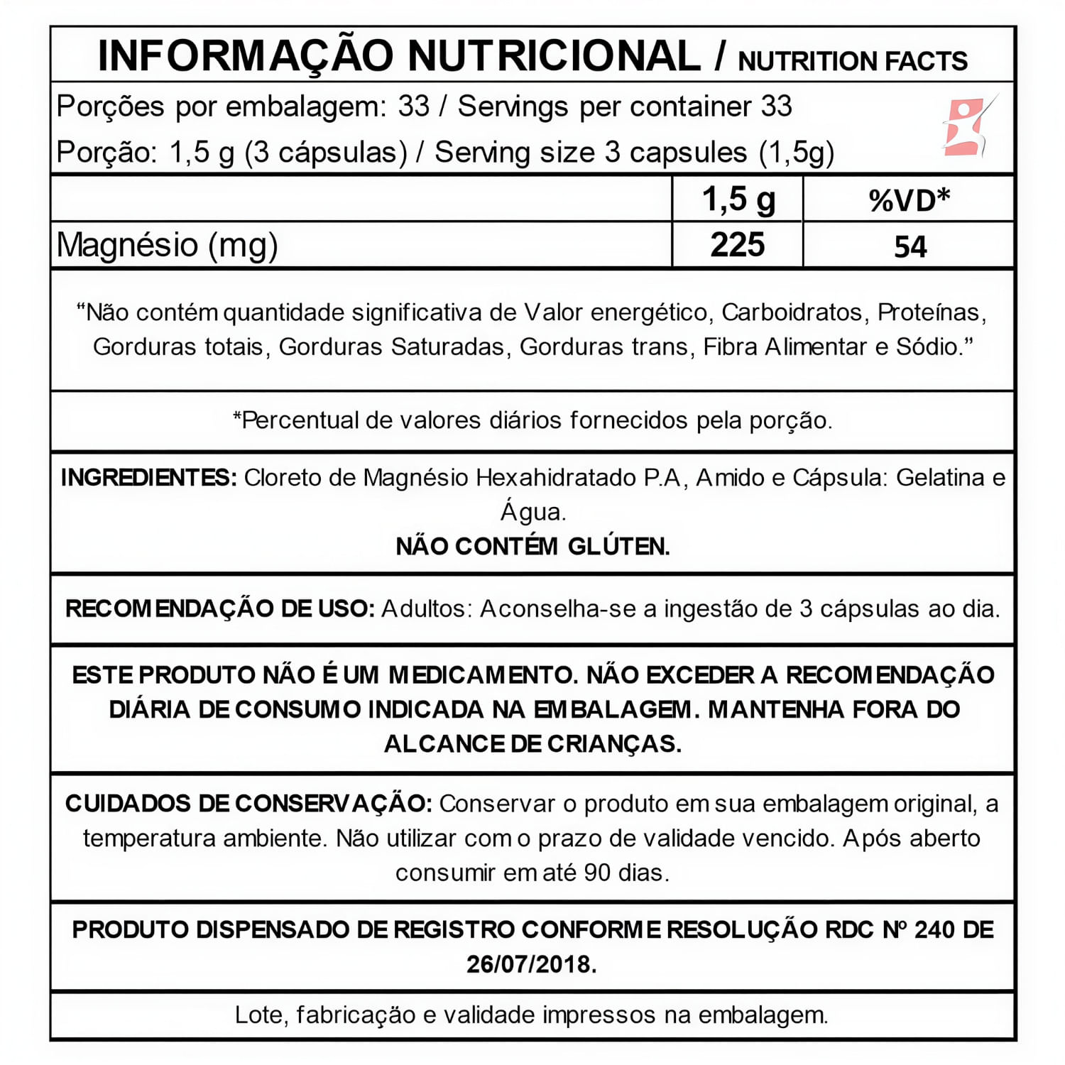 Cloreto De Magnésio Medinal 100 Cápsulas