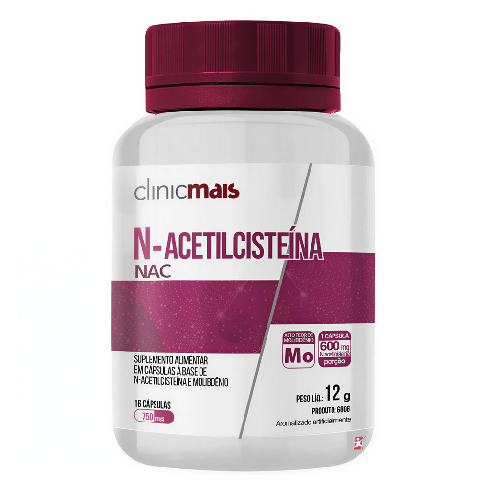 Acetilcisteina Nac + Molibdênio Clinicmais 600mg 30 Cápsulas