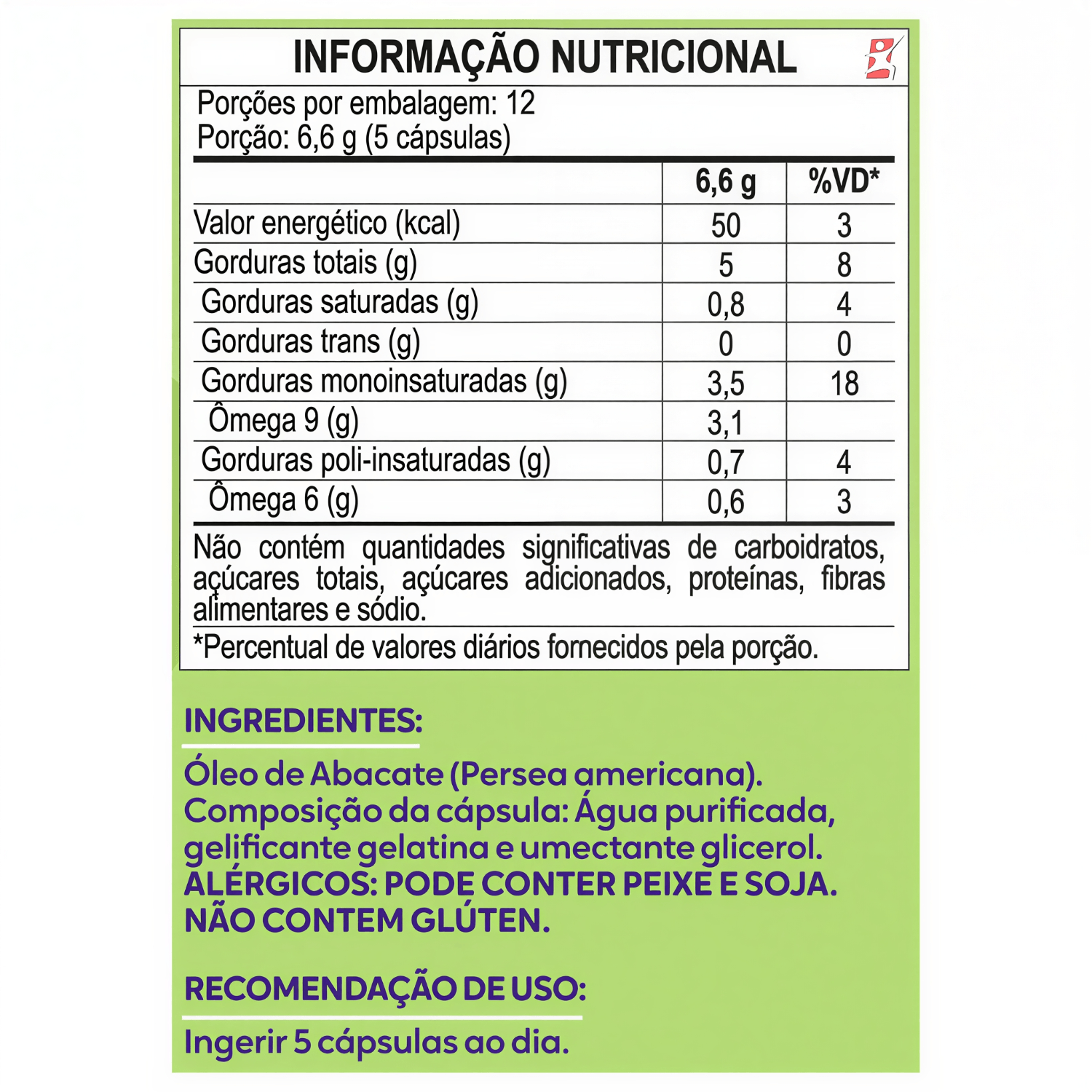 Óleo De Abacate Maltta Nutrition 60 Cápsulas