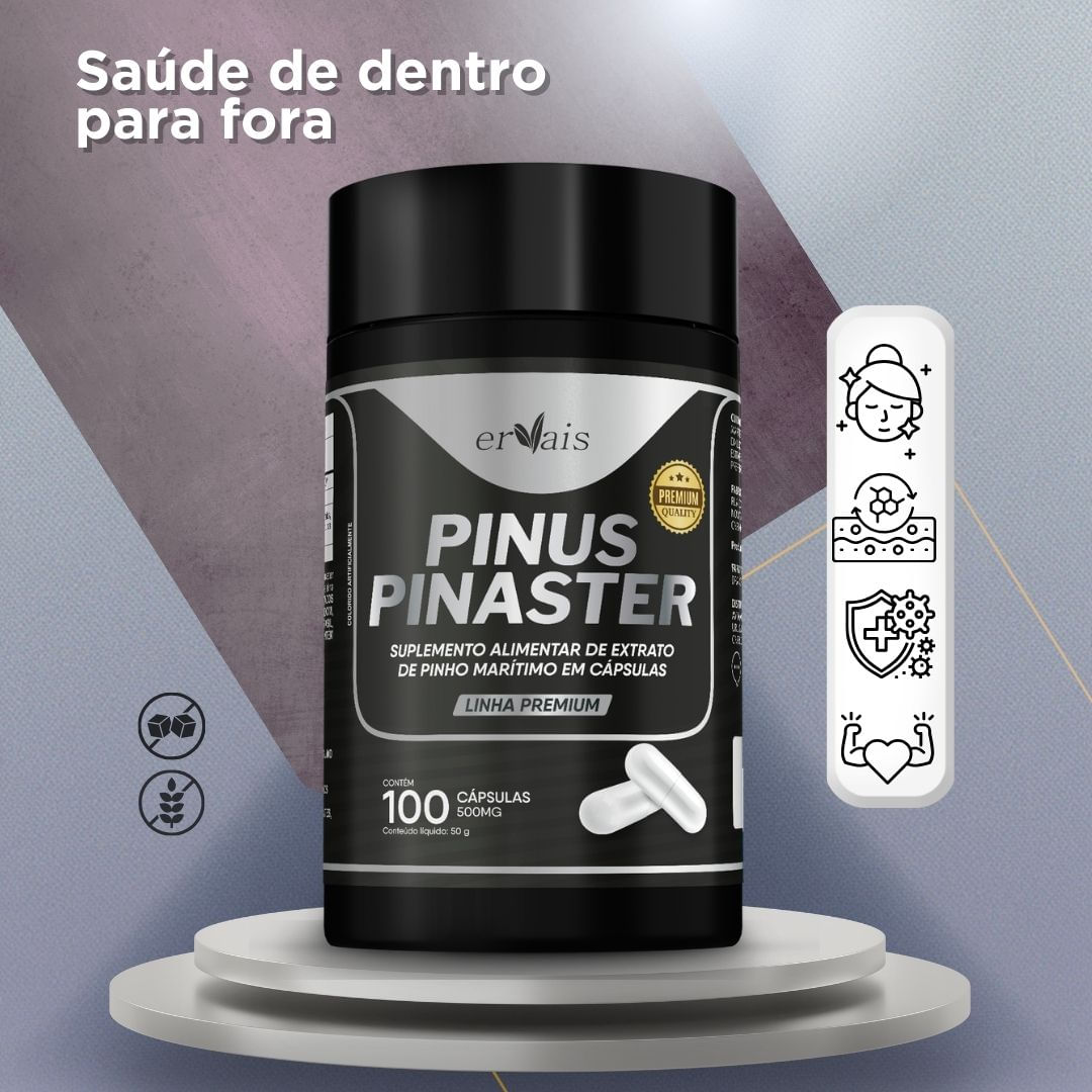 Kit 3 Pinus Pinaster Picnogen Pinheiro Marítimo Francês 100 Cápsulas