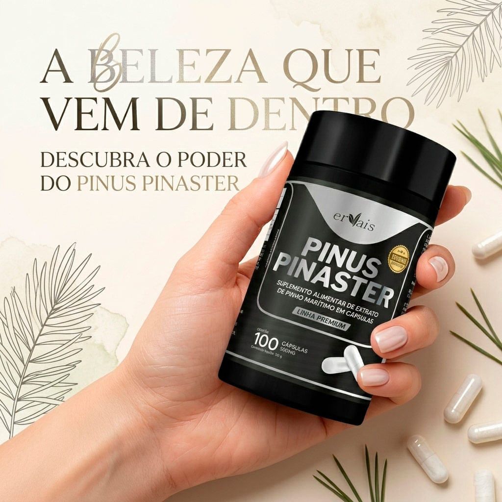 Kit 3 Pinus Pinaster Picnogen Pinheiro Marítimo Francês 100 Cápsulas