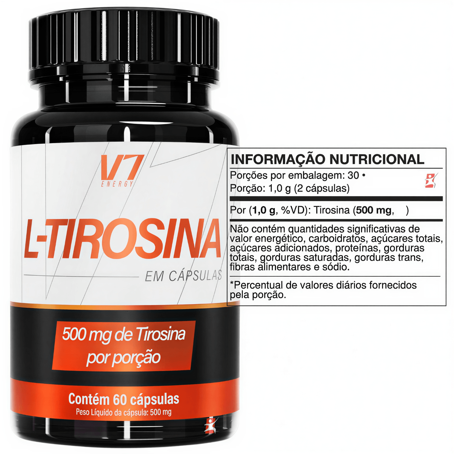 L-tirosina V7 Energy 500mg 60 Cápsulas