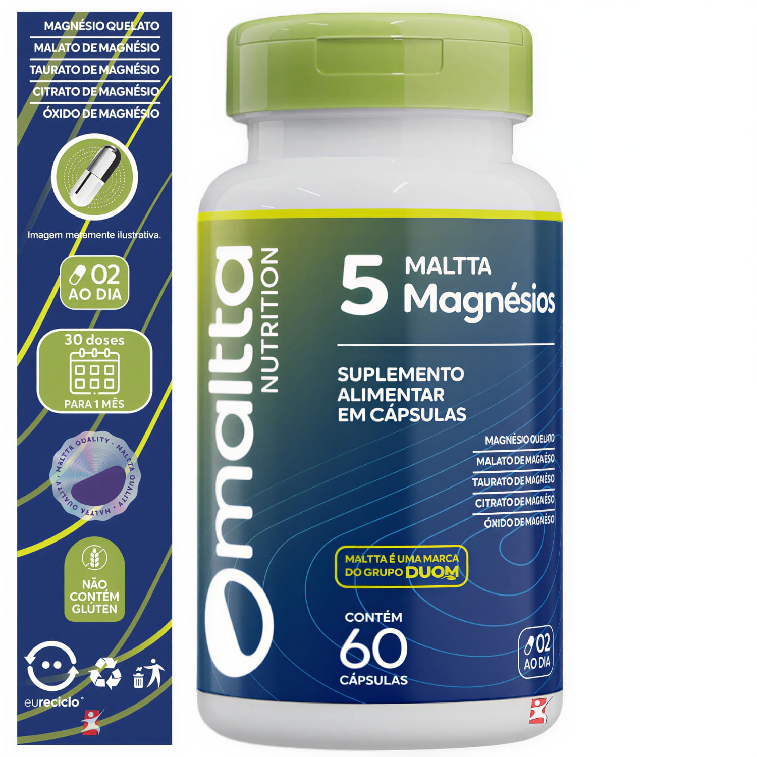 Maltta 5 Magnésios Maltta Nutrition 60 Cápsulas
