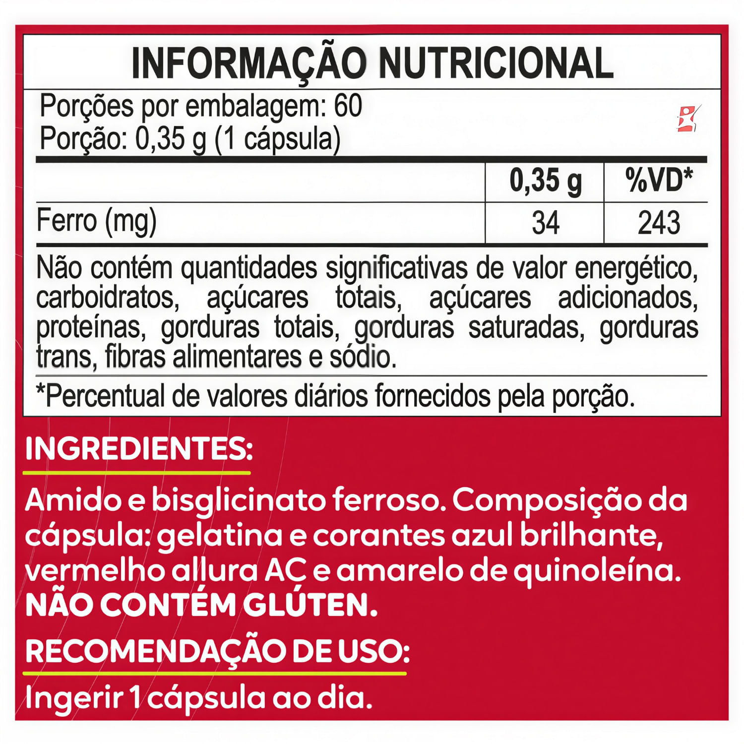 Kit 2 Ferro Quelato Maltta Nutrition 60 Cápsulas