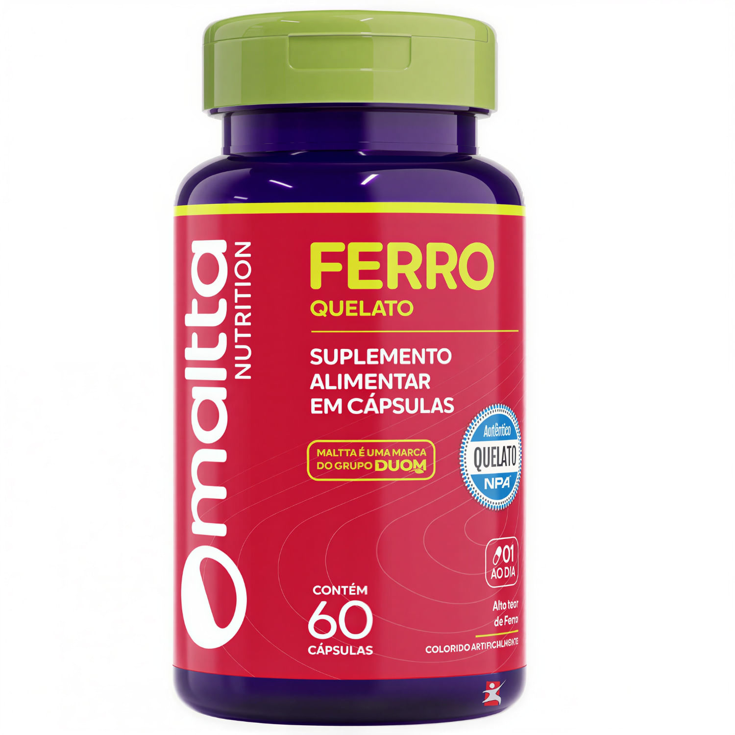 Kit 2 Ferro Quelato Maltta Nutrition 60 Cápsulas