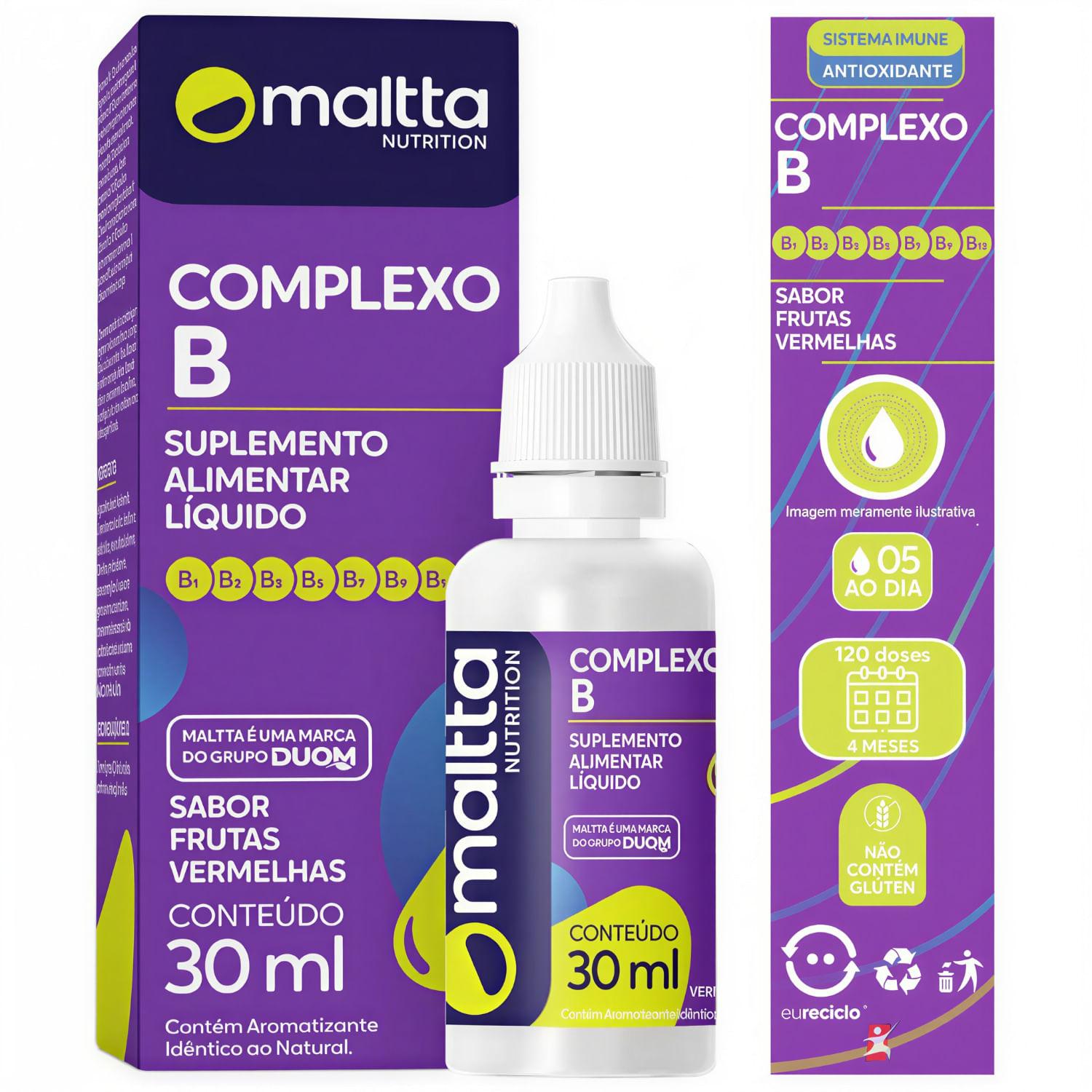 Complexo B 7 Vitaminas Maltta Nutrition Frutas Vermelhas Gotas 30ml