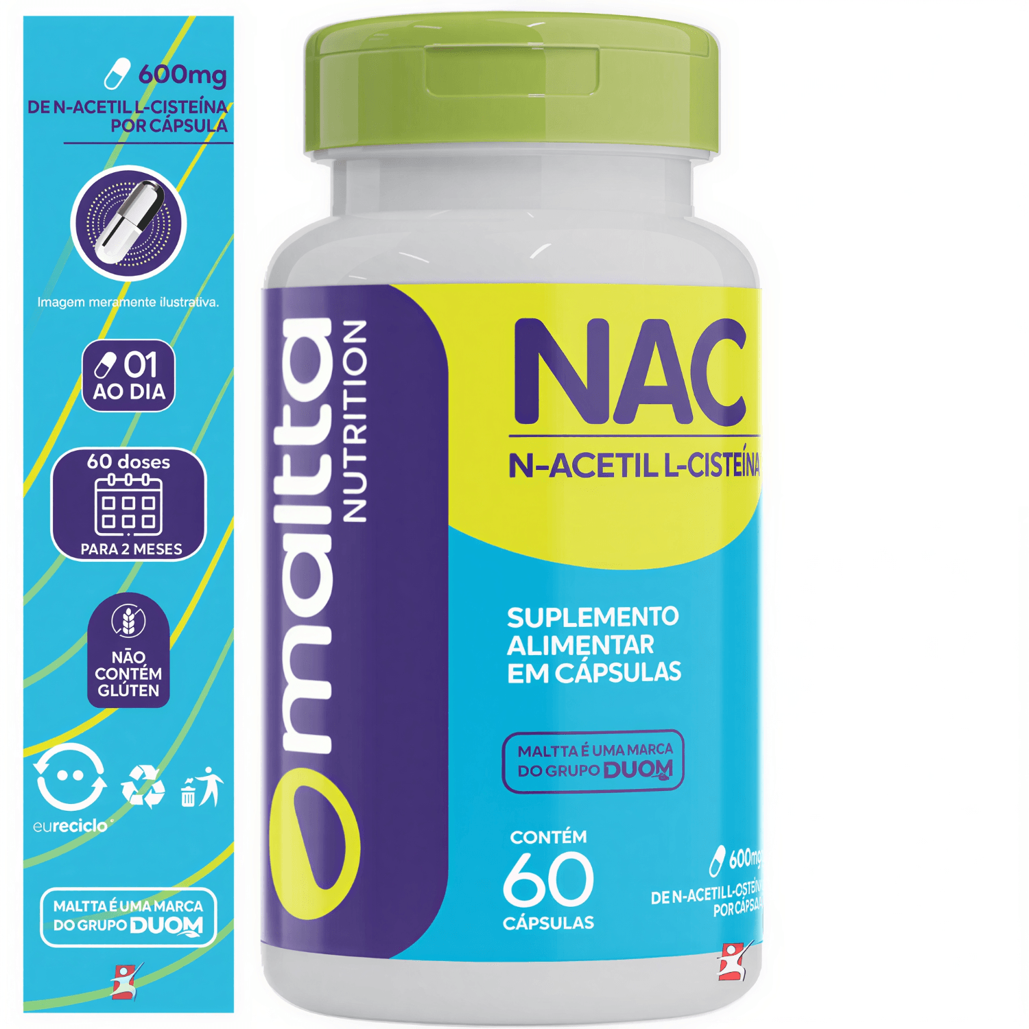 NAC N-Acetil L-Cisteína Maltta Nutrition 60 Cápsulas