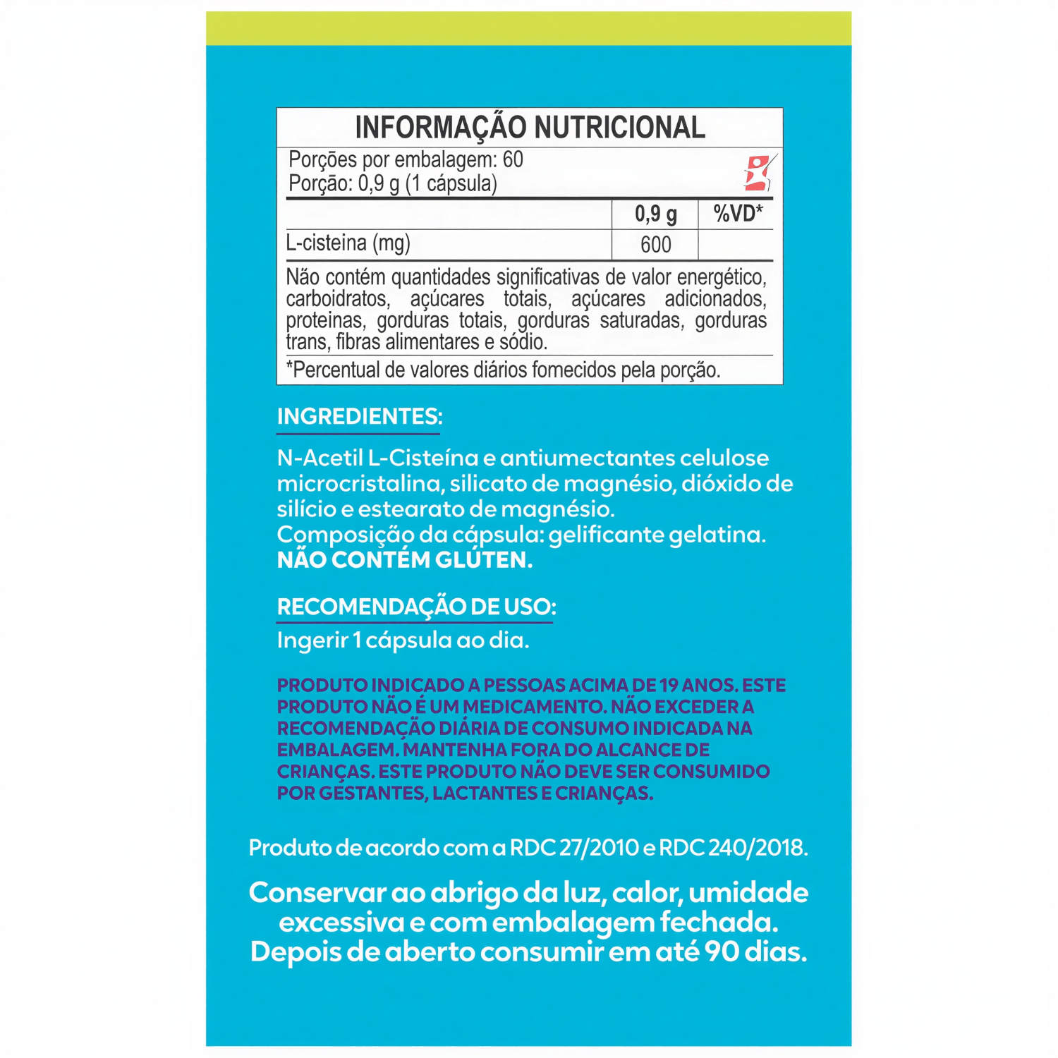 NAC N-Acetil L-Cisteína Maltta Nutrition 60 Cápsulas