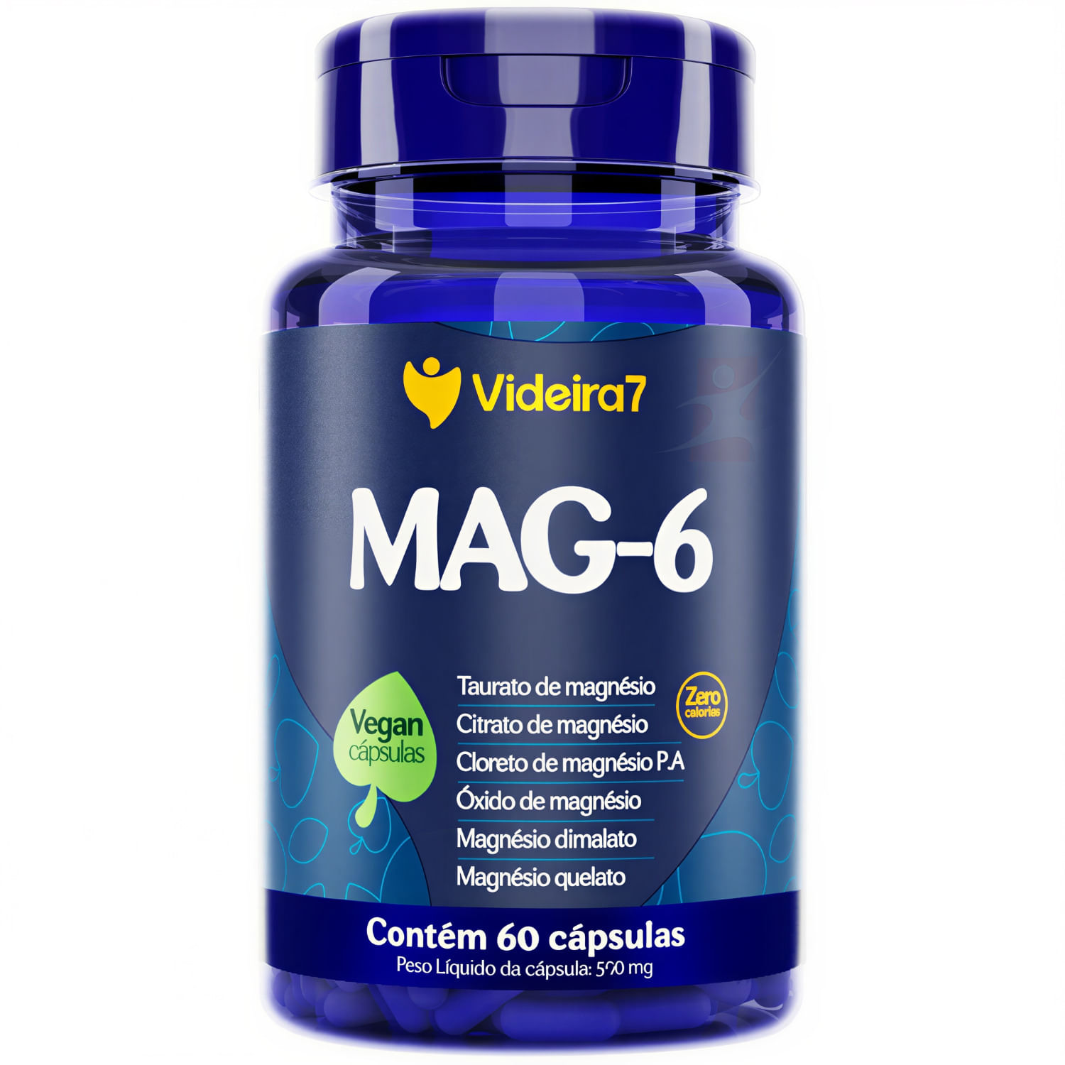Kit 2 Mag-6 Mix 6 Magnésios Videira7 60 Cápsulas Veganas