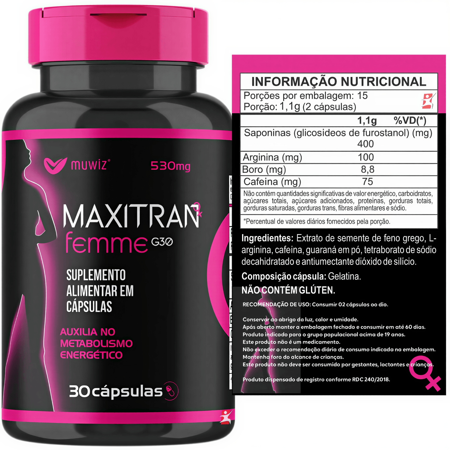 Maxitran Femme G30 Muwiz 60 Cápsulas