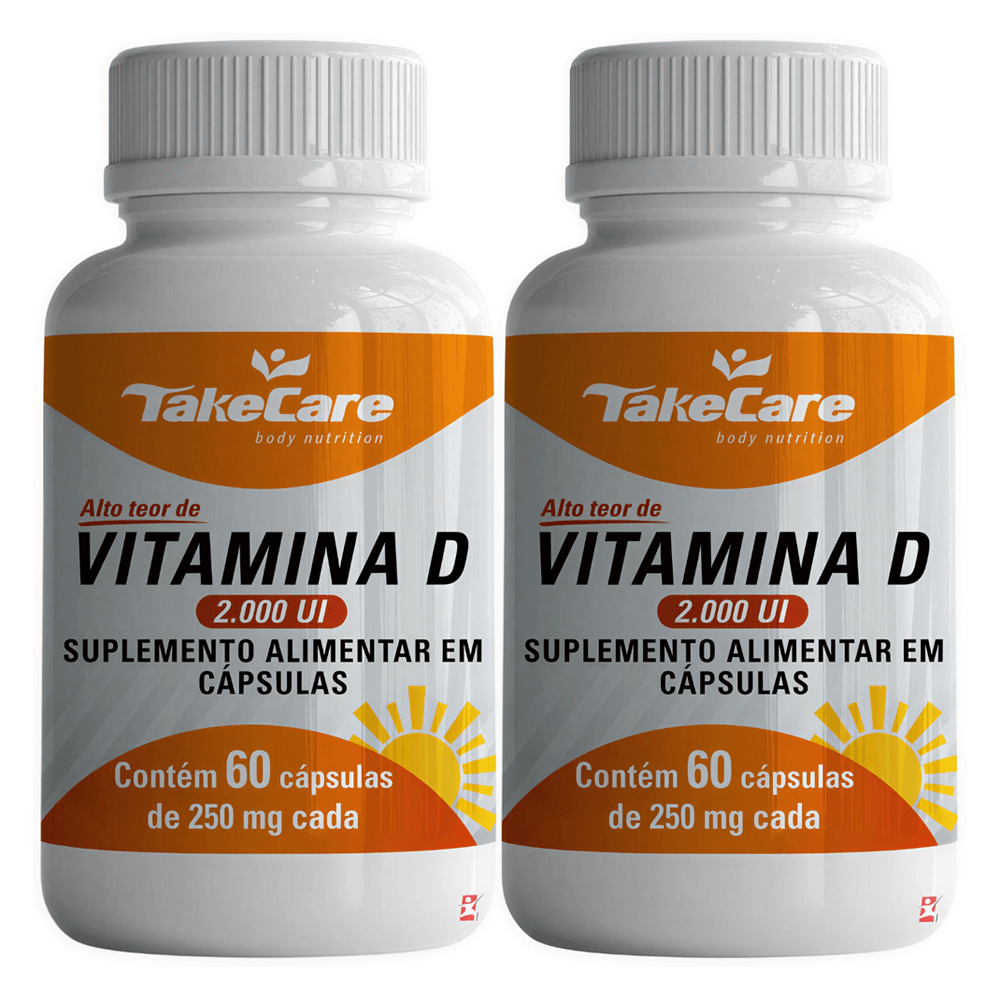 Kit 2 Vitamina D 2000ui Take Care 60 Cápsulas