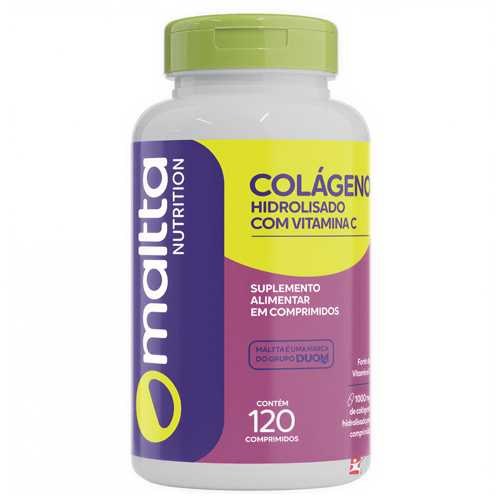 Colágeno Hidrolisado Com Vitamina C Maltta Nutrition 120 Comprimidos