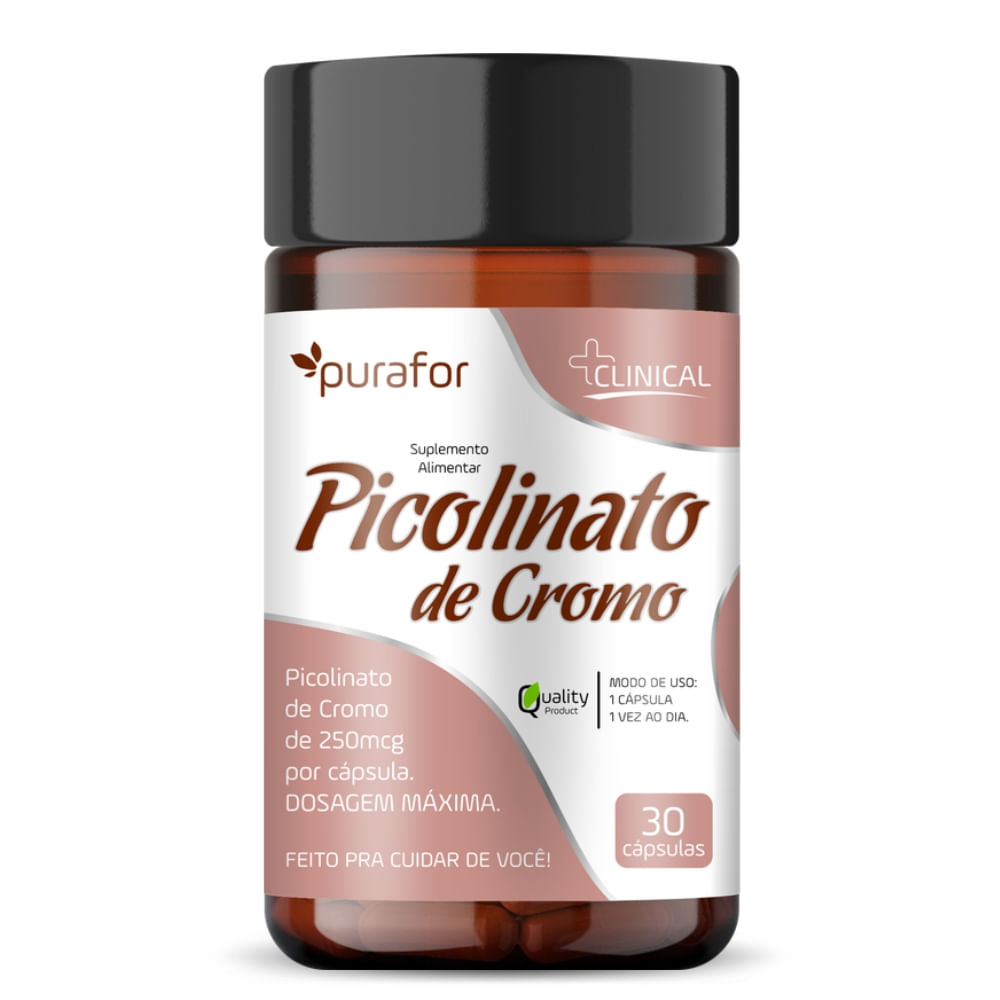 Picolinato de Cromo Purafor 500mg 30 Cápsulas