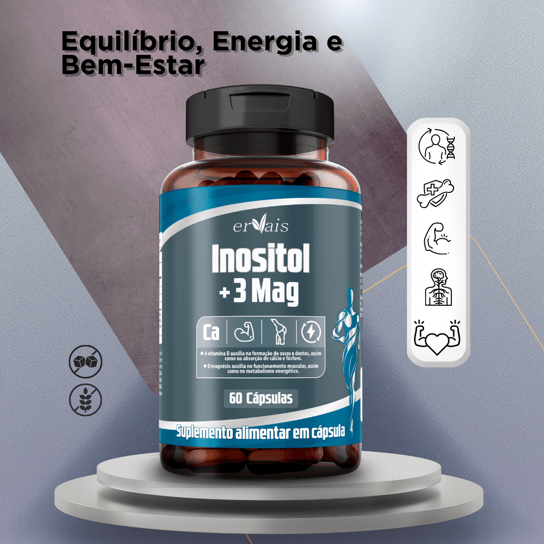 Kit 6 Inositol + 3 Mag Ervais 60 Cápsulas