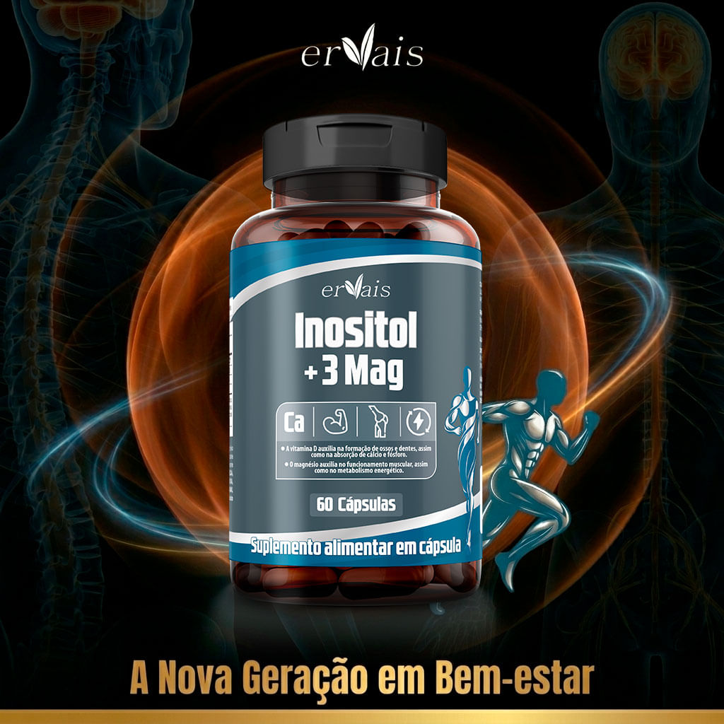 Kit 6 Inositol + 3 Mag Ervais 60 Cápsulas