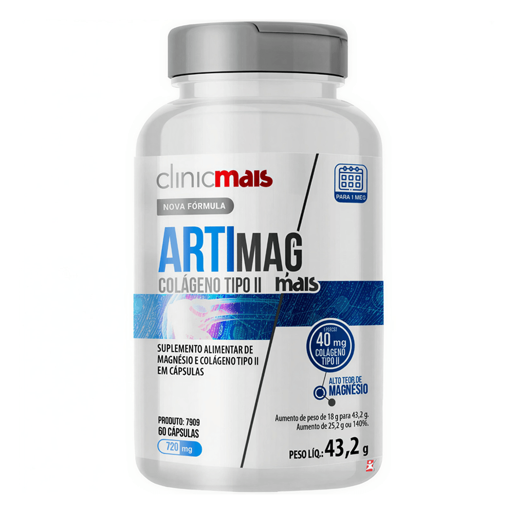 Artimag Mais Colágeno Tipo 2 + Magnésio Clinicmais 60 Cápsulas