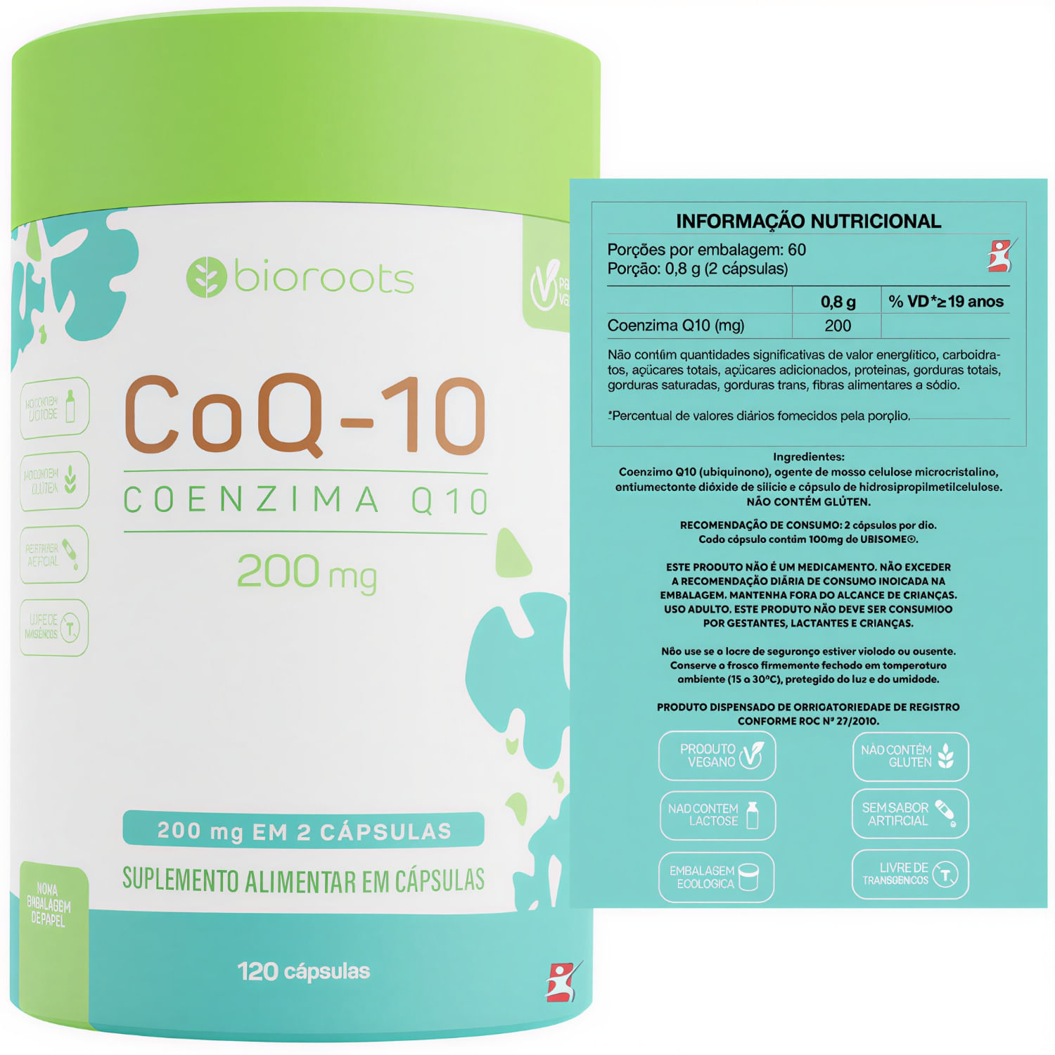 Coenzima Q10 Bioroots 120 Cápsulas