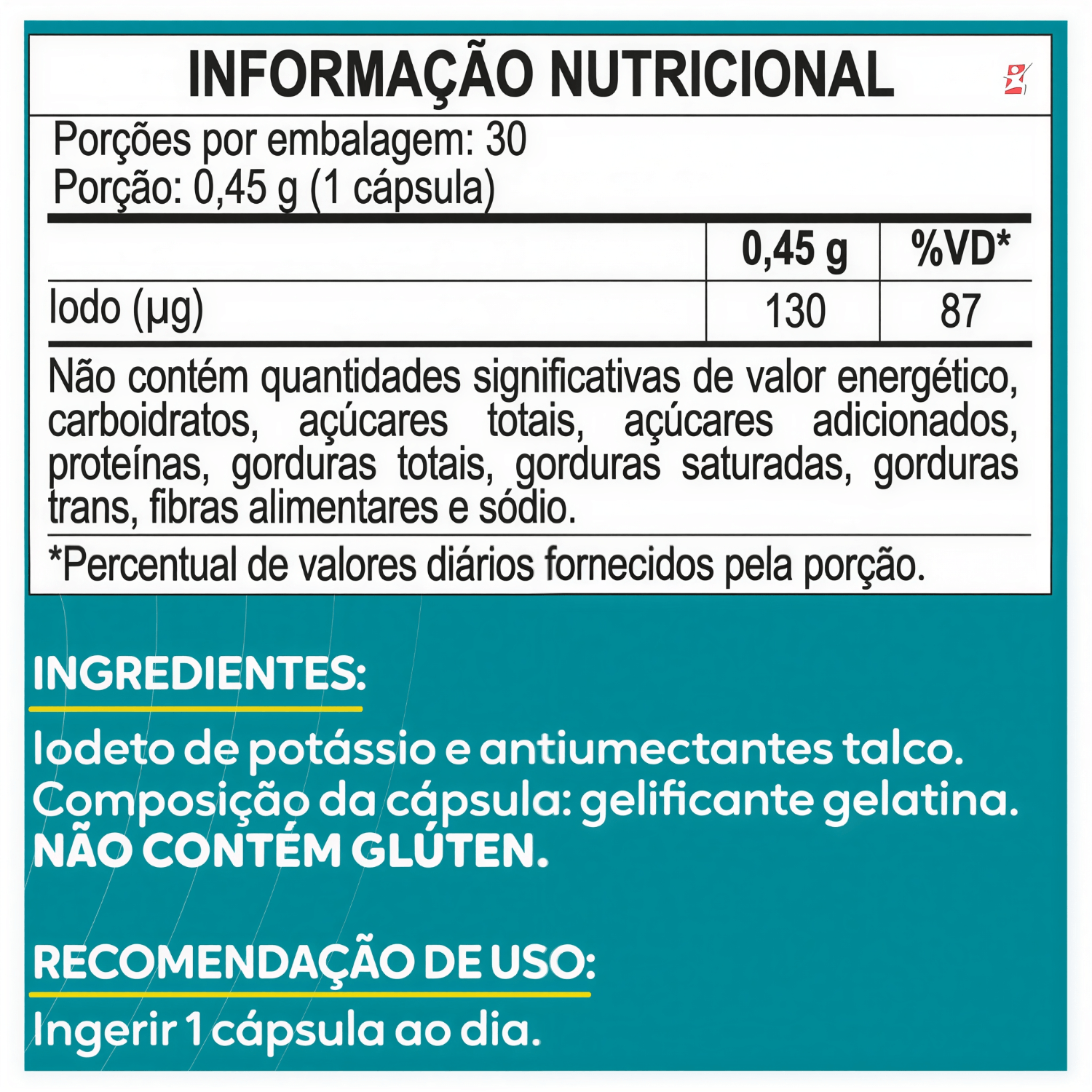 Lug Iodo Lugol Concentrado Maltta Nutrition 30 Cápsulas