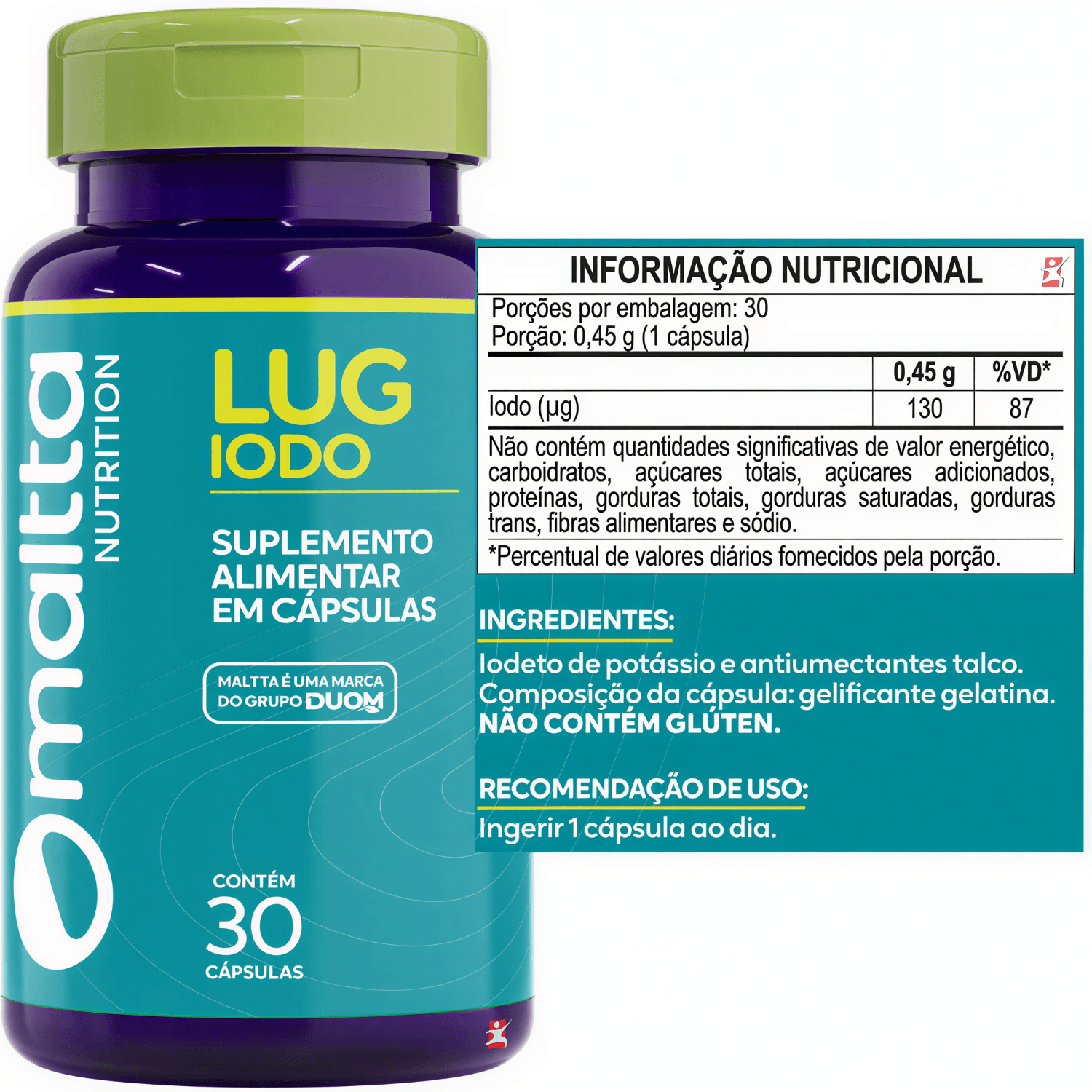 Lug Iodo Lugol Concentrado Maltta Nutrition 30 Cápsulas