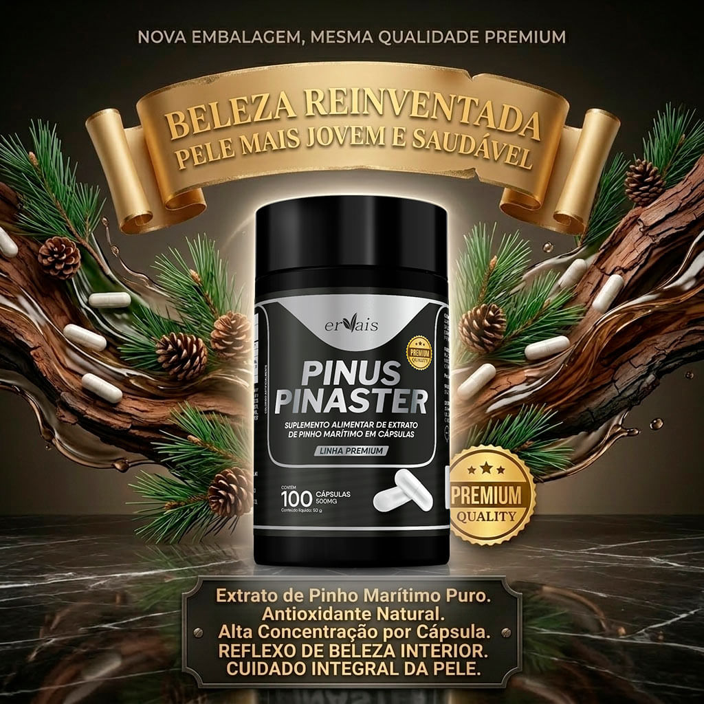Kit 2 Pinus Pinaster Picnogen Extrato Pinheiro Marítimo Francês 100 Cápsulas