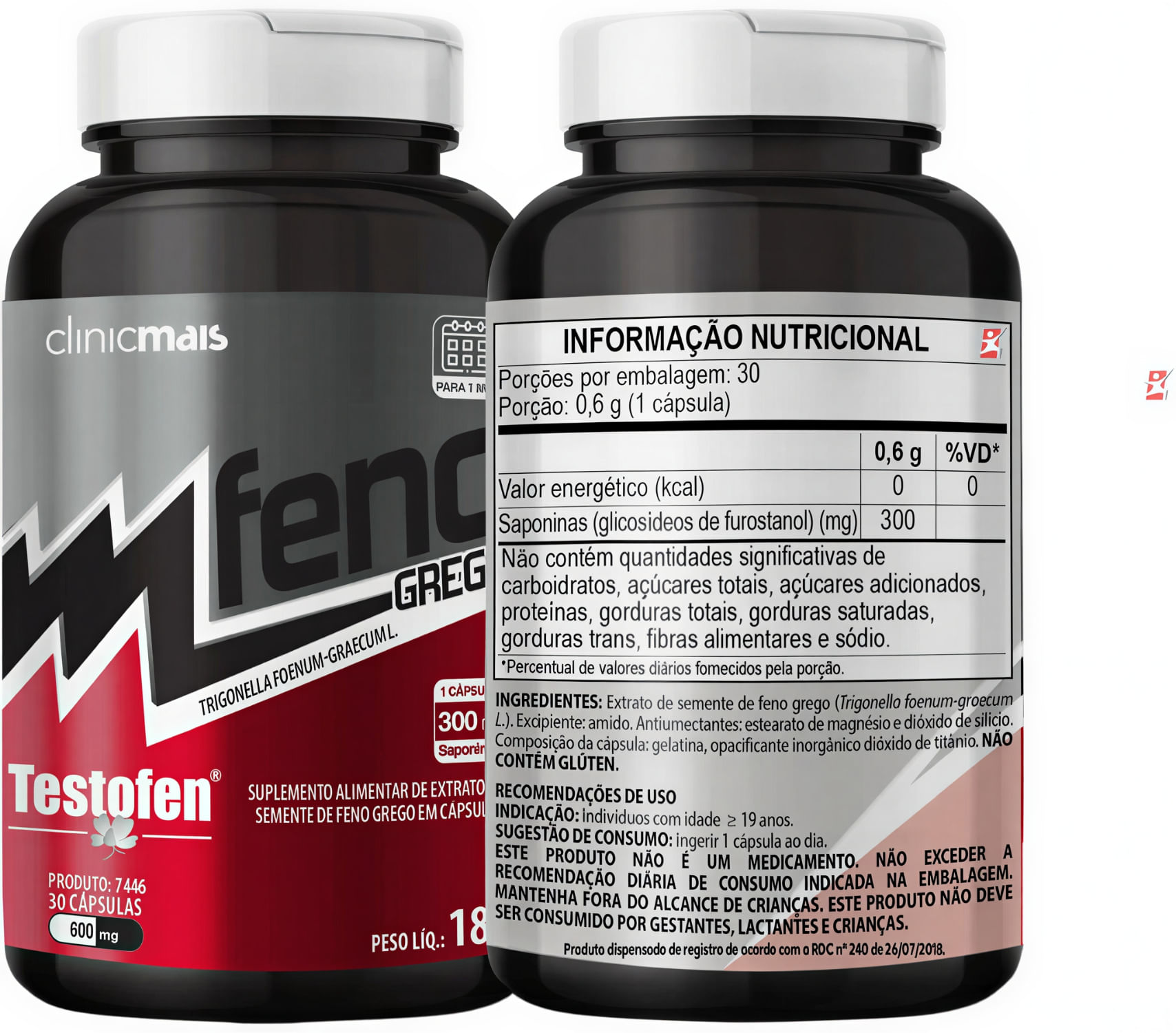 Feno Grego Testofen® Trigonella Foenum-graecum L Clinicmais 30 Cápsulas