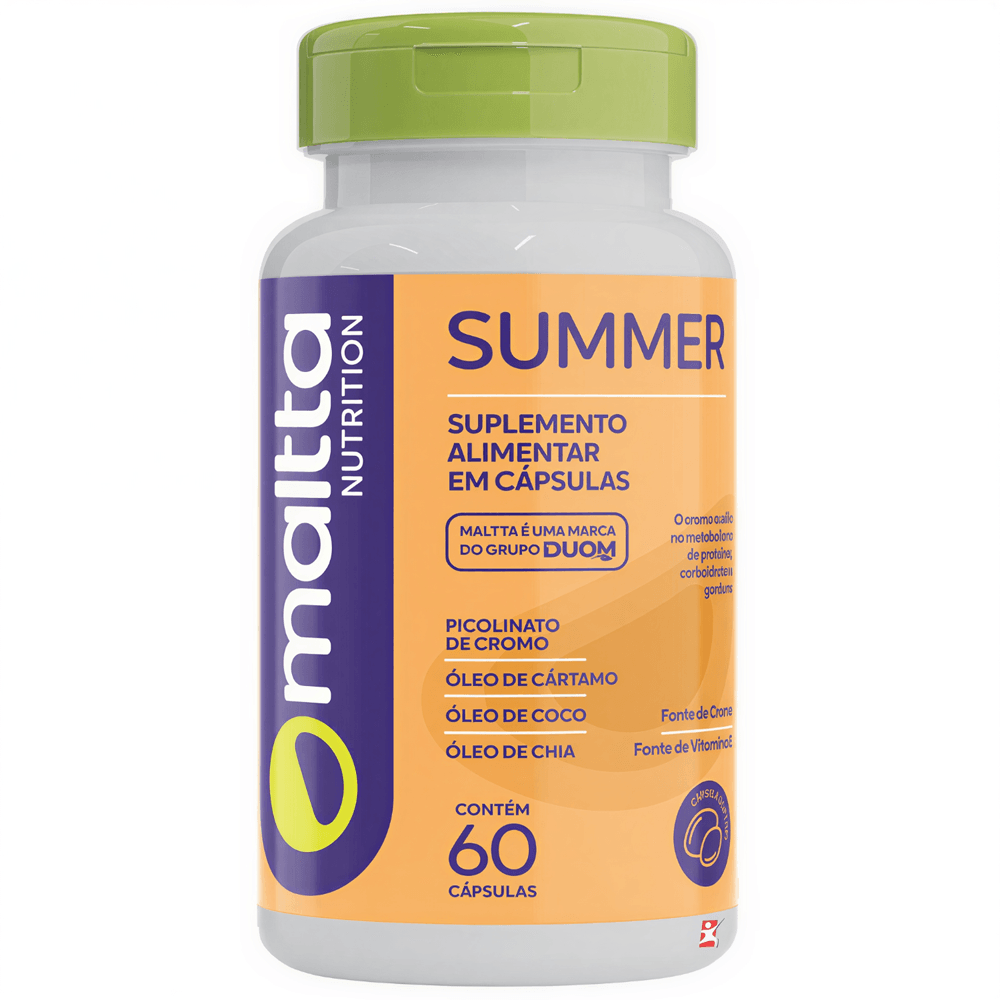 Summer Oleo De Cártamo, Chia, Coco E Cromo Maltta Nutrition 60 Cápsulas
