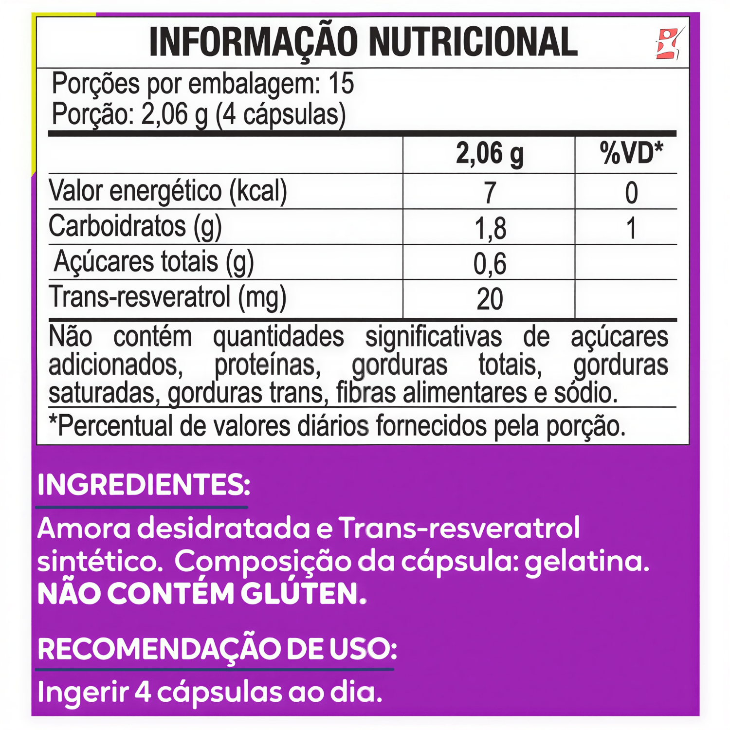 Resveratrol Com Amora Miura Maltta Nutrition 60 Cápsulas
