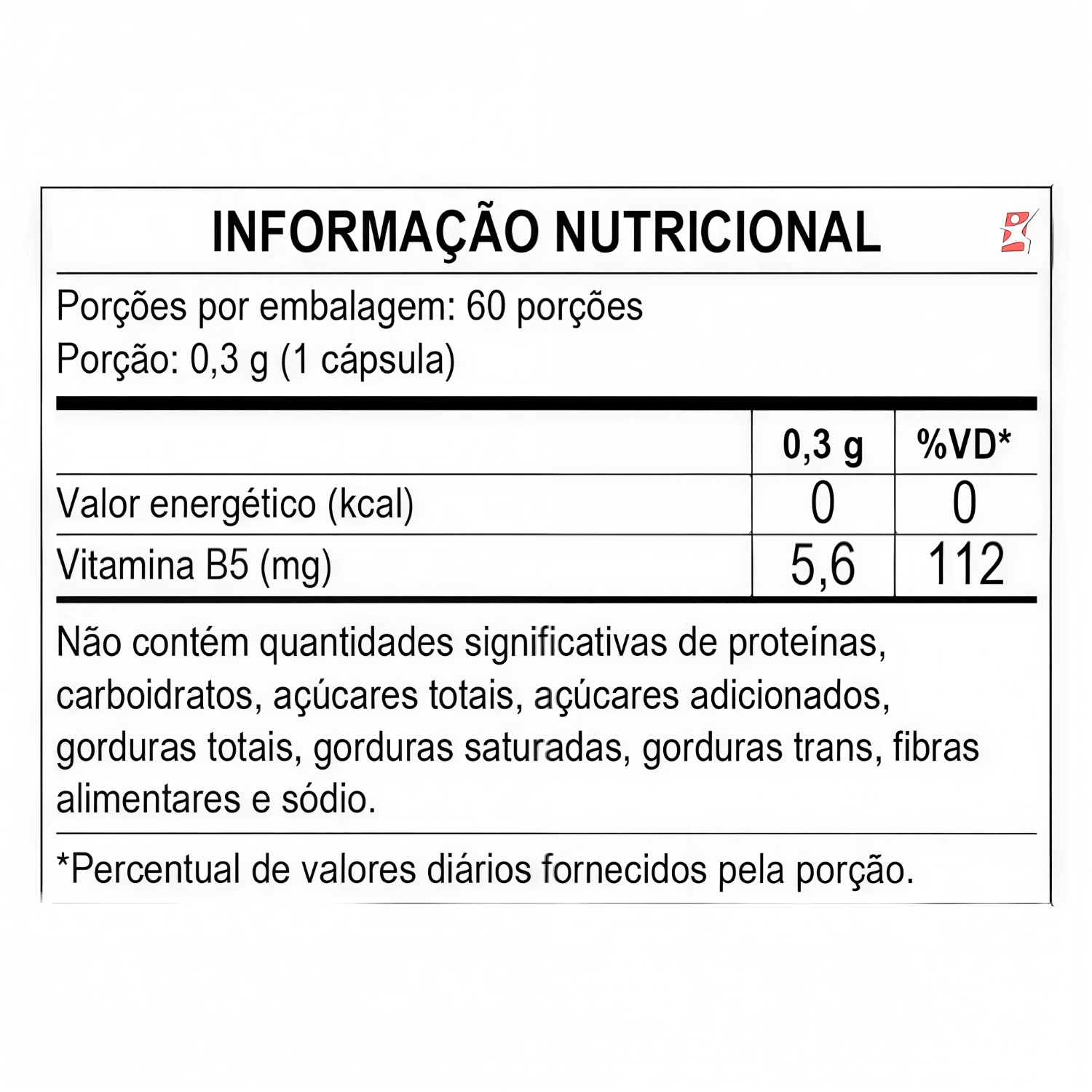 Vitamina B5 5,6mg Concentrada D-pantotenato De Cálcio Apisnutri 60 Cápsulas