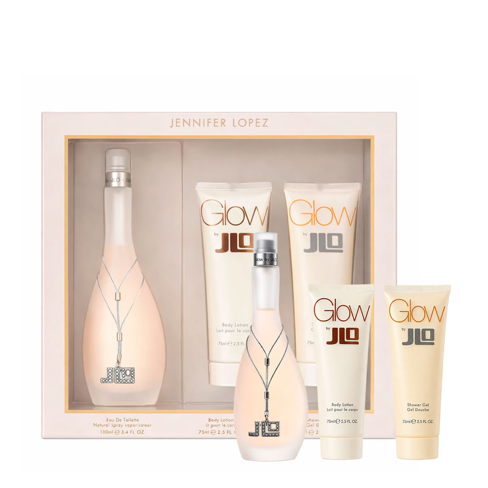 Kit Glow Jennifer Lopez Perfume Feminino Eau De Toilette 100ml + Body Lotion 75ml + Shower Gel 75ml