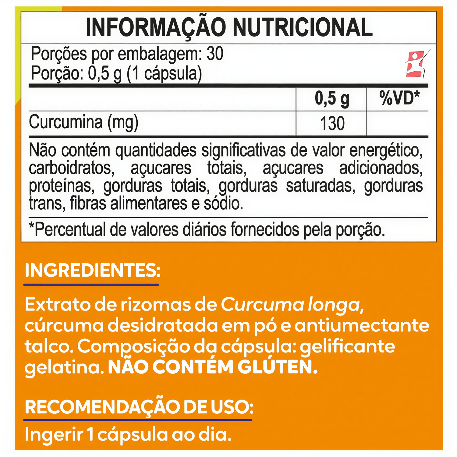 Cúrcuma Dose Máxima Super Concentrada 130mg Maltta Nutrition 30 Cápsulas