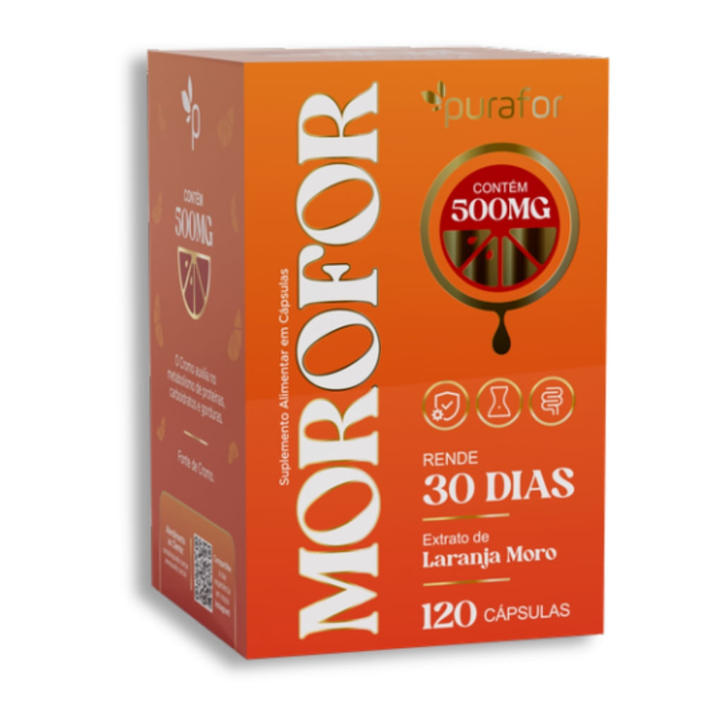 Laranja Moro Pura (morosil) Morofor Purafor 500mg 120 Cápsulas