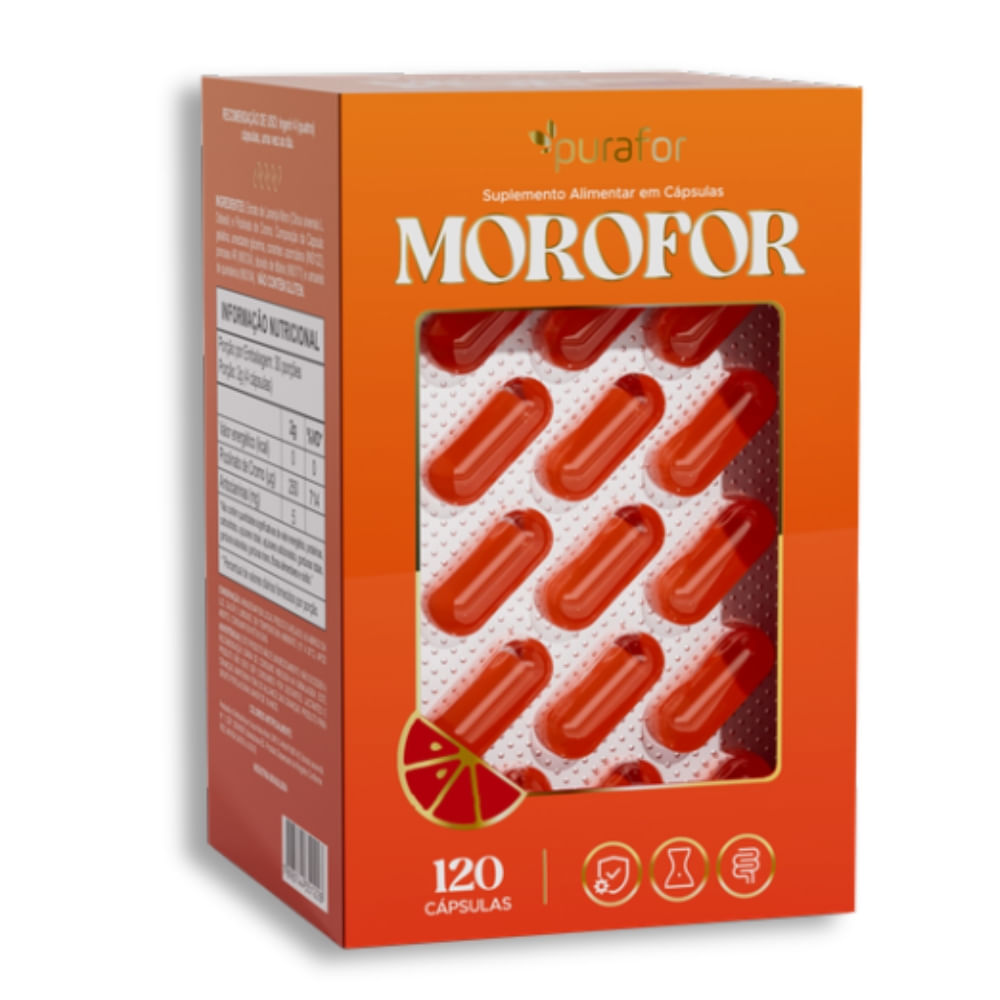 Laranja Moro Pura (Morosil) Morofor Purafor 500mg 120 cápsulas