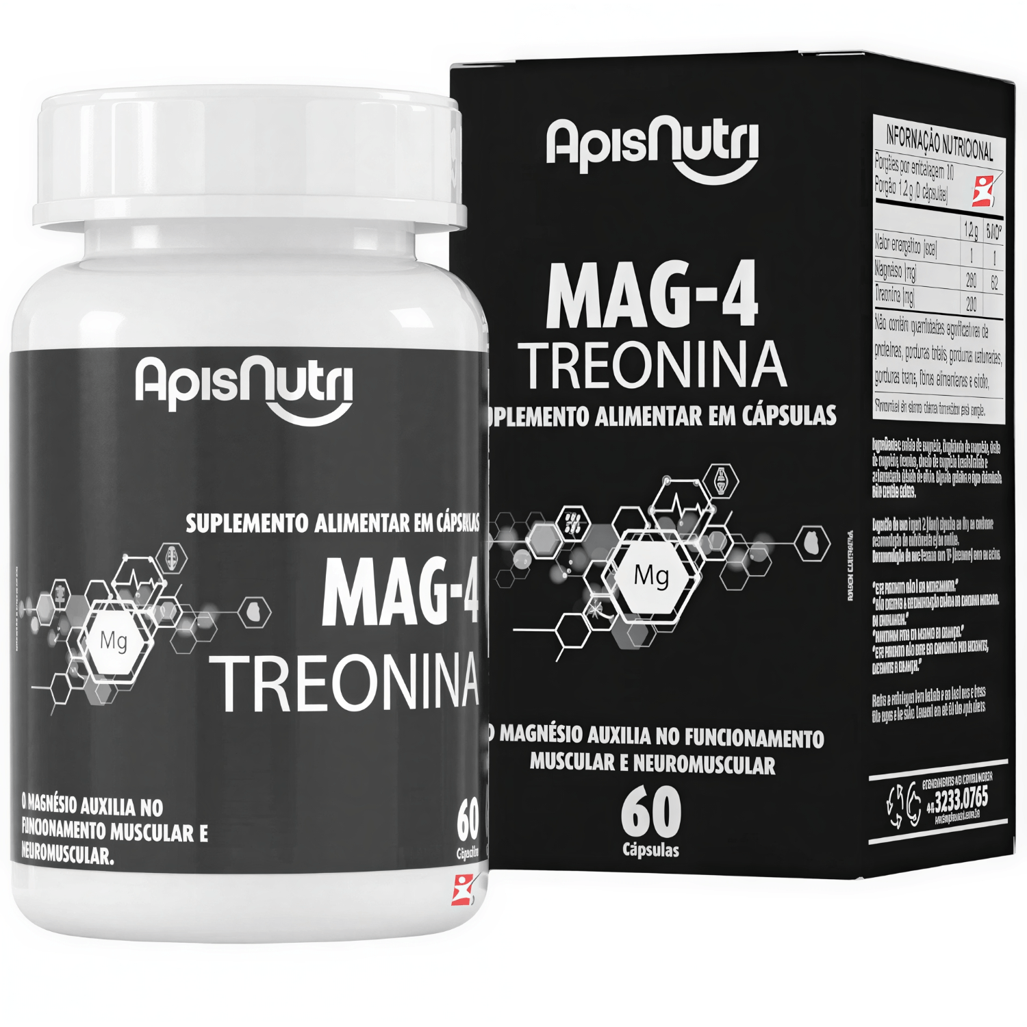 Mag-4 Treonina Apisnutri 60 Cápsulas
