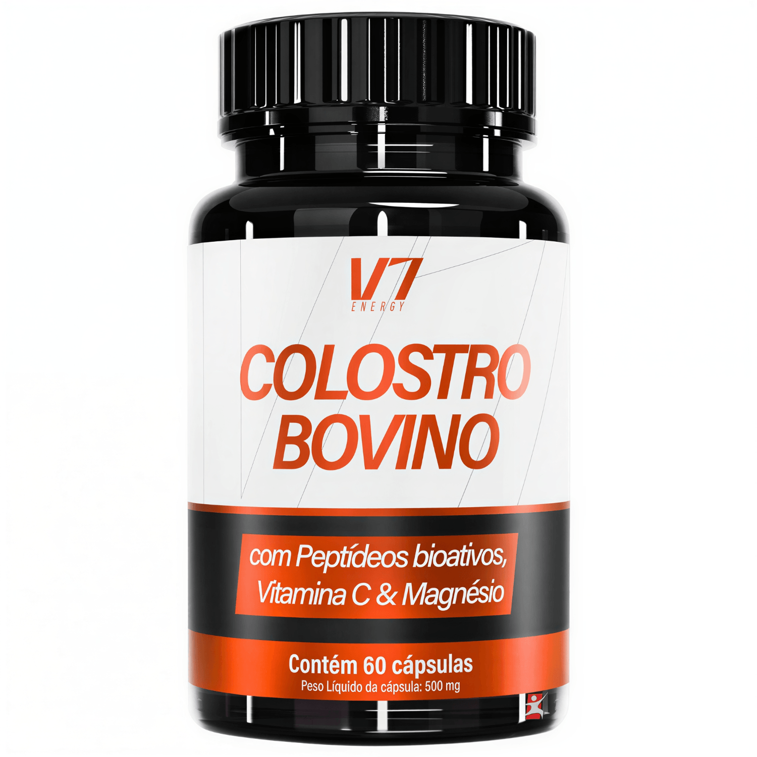 Kit 2 Colostro Bovino Com Peptídeos Bioativos + Vitamina C + Magnésio V7 Energy 60 Cápsulas
