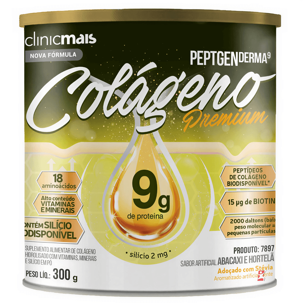 Colágeno Premium Peptgenderma Clinicmais Abacaxi E Hortelã 300g